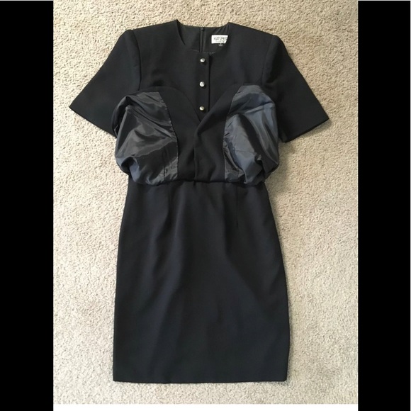 Kasper A.S.L.Midi Dress 8🌟Logo Buttons Front Career Workwear Officially Classic - Picture 4 of 13